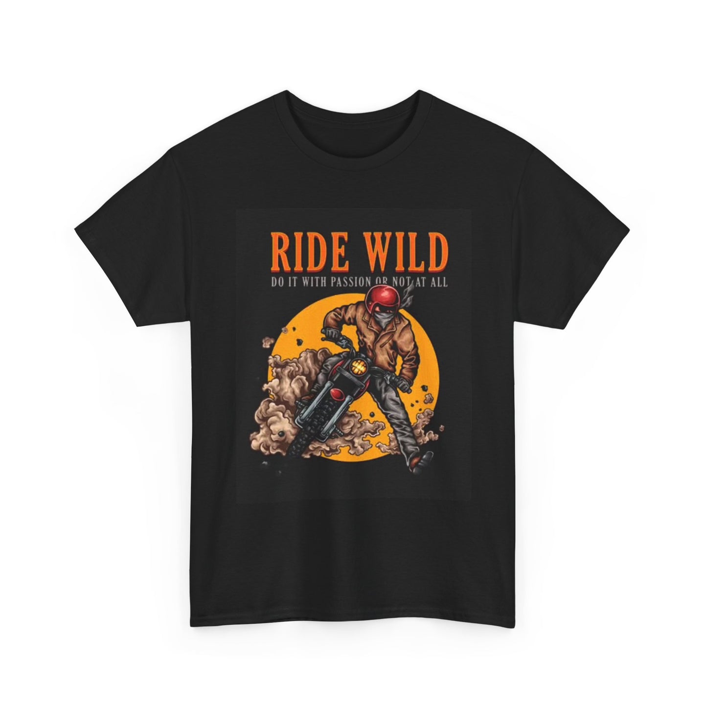 Ride Wild Motorcycle Graphic T Shirt Harley Vintage Unisex Heavy Cotton Tee