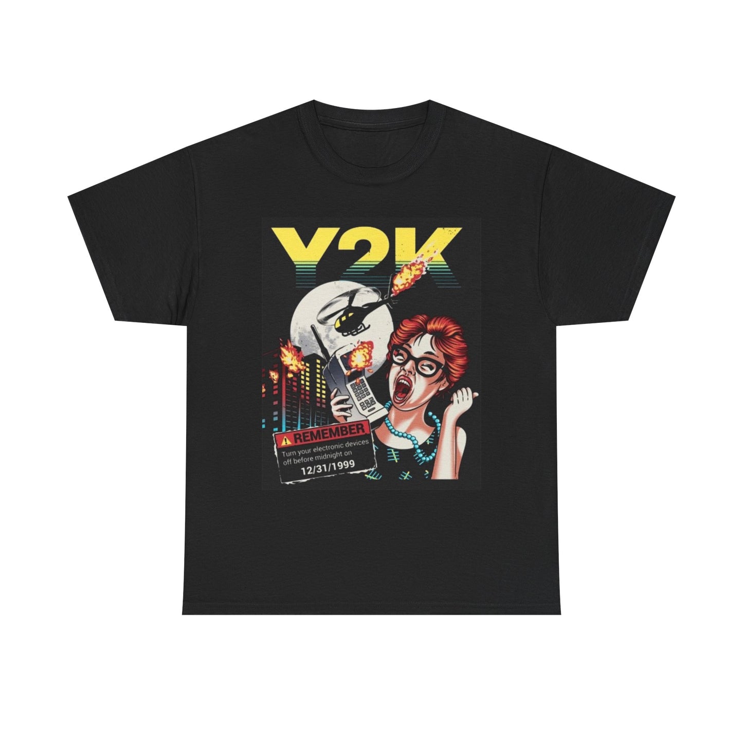 Y2K Graphic T Shirt Vintage Retro Panic Nostalgic 90s Unisex Heavy Cotton Tee