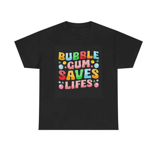 Bubble Gum Saves Lives Graphic T Shirt NEW Unisex Heavy Cotton Tee