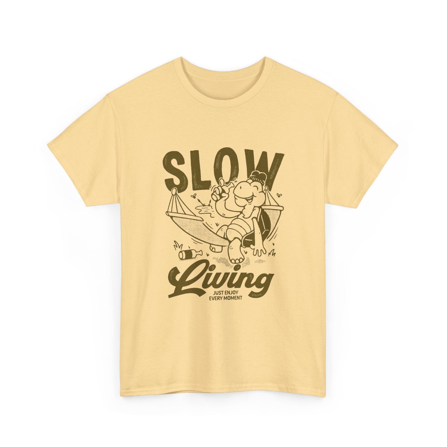 Slow Living Graphic T-Shirt Comfy Cotton Tee Brand NEW