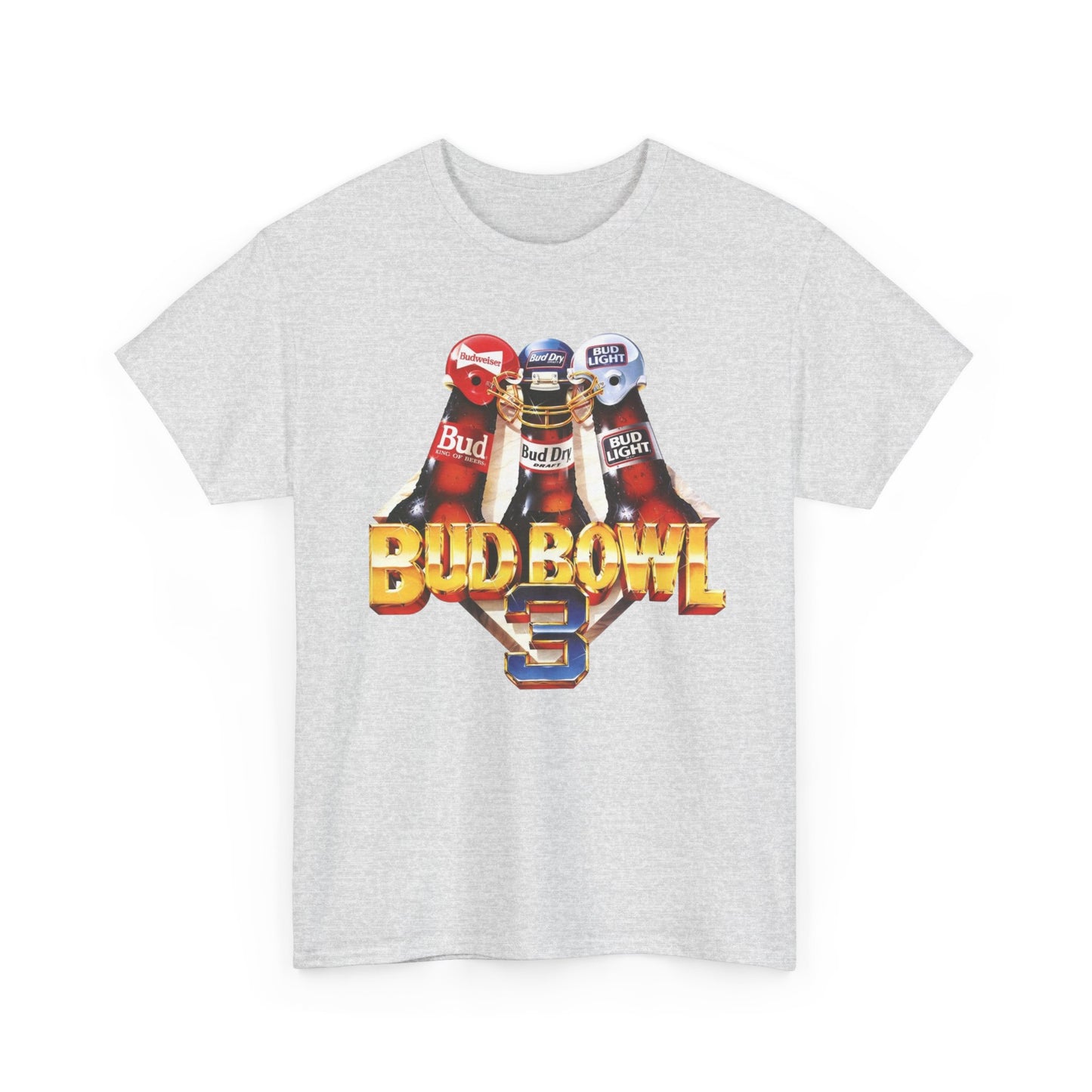Bud Bowl Vintage Beer Graphic T-Shirt Unisex Heavy Cotton Tee Gift NEW