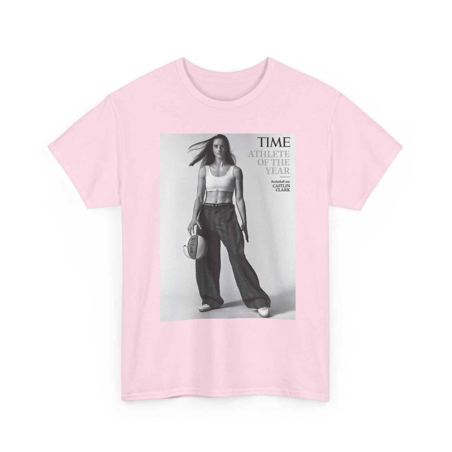 Caitlyn Clark Basketball Cover Graphic T Shirt S-5XL Unisex Heavy Cotton Tee