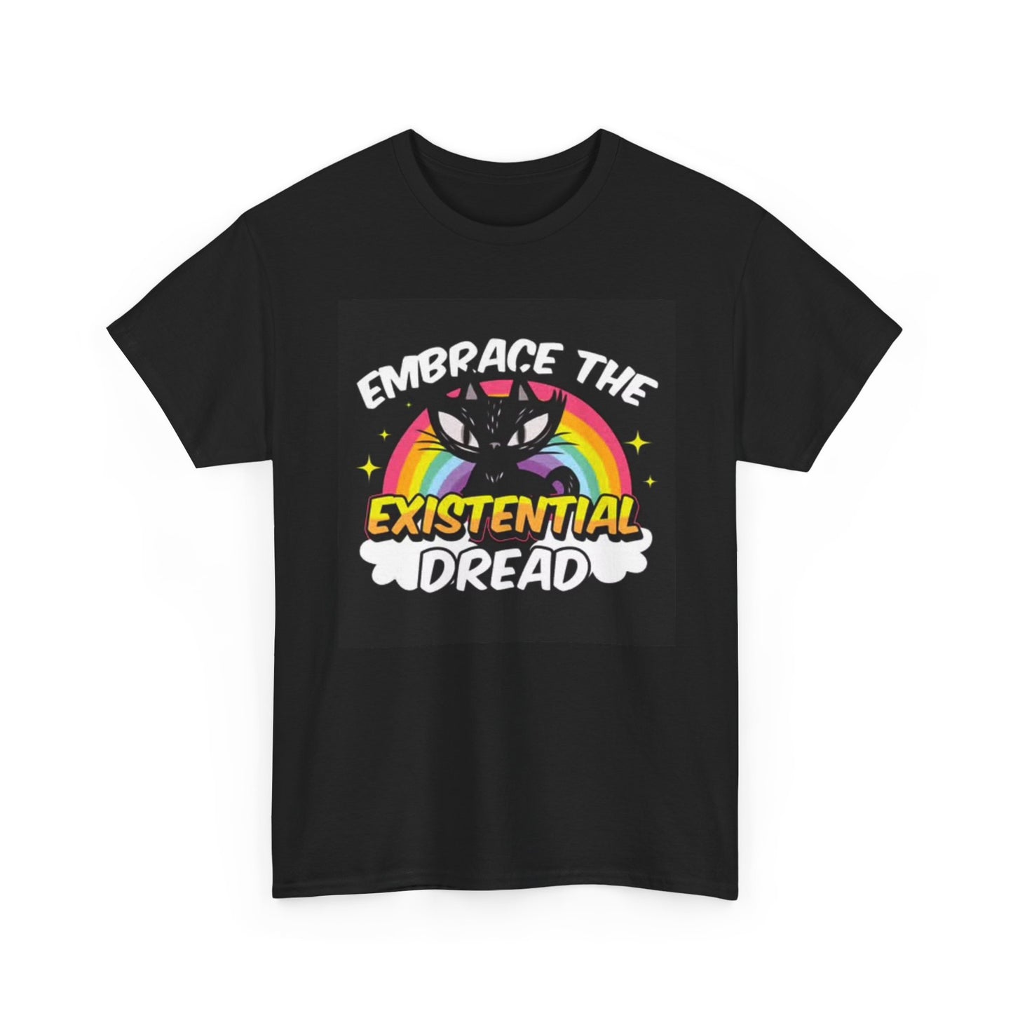Embrace The Dread Shirt Cat Rainbow Graphic Unisex Heavy Cotton Tee