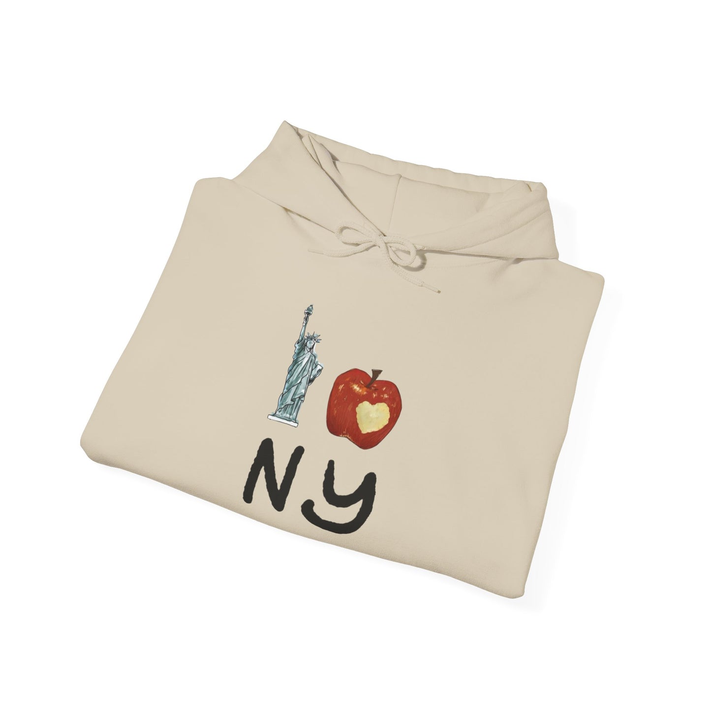 I Love New York Big Apple Graphic Hoodie Unisex Heavy Blend™ Hooded Sweatshirt
