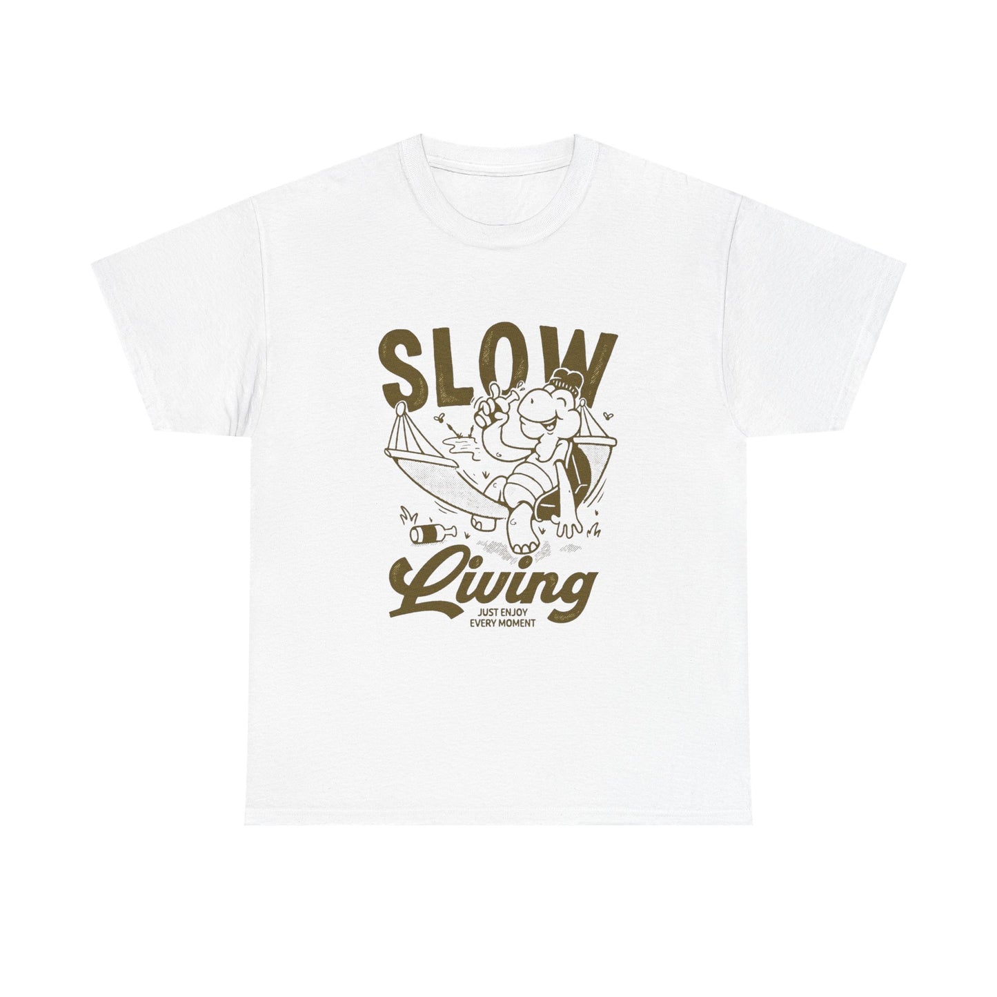 Slow Living Graphic T-Shirt Comfy Cotton Tee Brand NEW