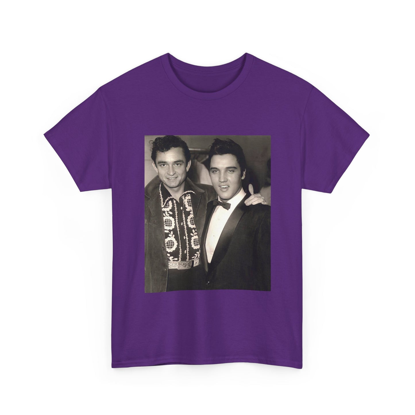 Elvis And Johnny cash shirt vintage graphic art black and white Heavy Cotton