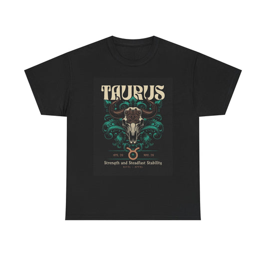 Taurus Zodiac Astrology Sign Graphic T Shirt Unisex Heavy Cotton Tee