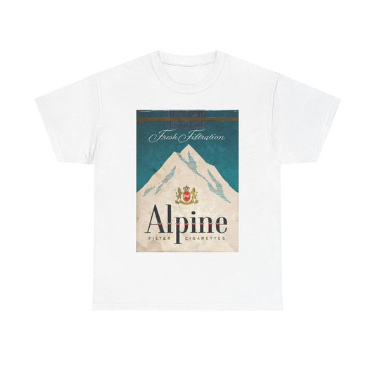 Alpine Cigarette Poster Tshirt Vintage NewPort Menthol Retro Unisex Heavy Cotton
