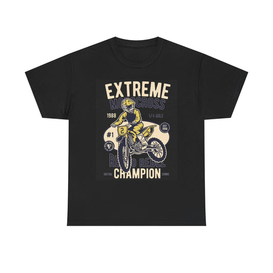Extreme Motocross Graphic T Shirt Retro Dirtbikes Unisex Heavy Cotton Tee