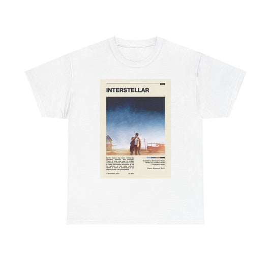 Interstellar Shirt Retro Movie Poster Space travel Unisex Heavy Cotton Tee