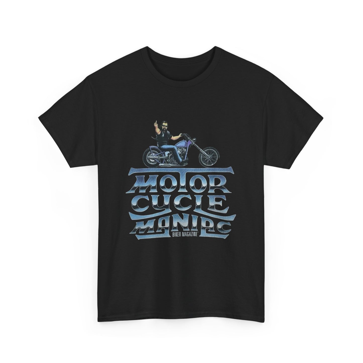 Motorcycle Maniac Vintage Magazine Graphic T Shirt Unisex Heavy Cotton Tee