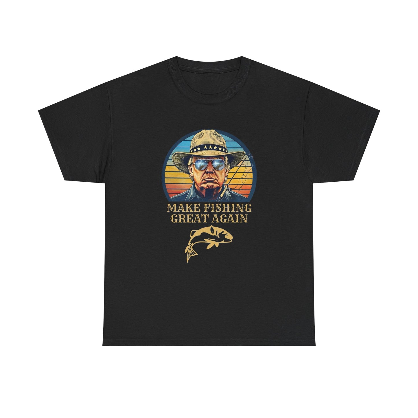 Make Fishing Great Again T Shirt Graphic Unisex Heavy Cotton Tee NEW GIFT