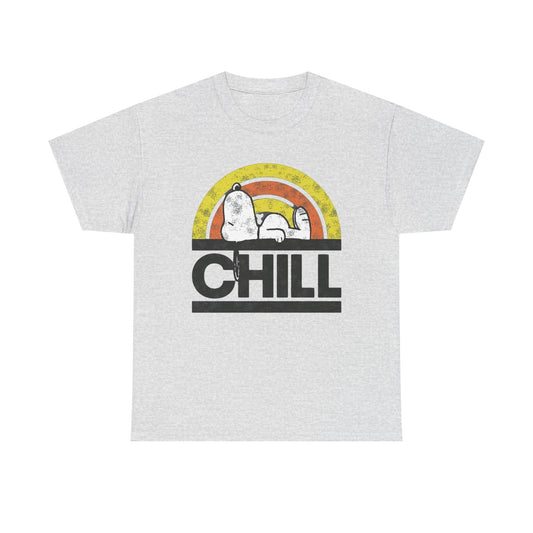 Chill Dog Graphic T Shirt NEW Vintage Unisex Heavy Cotton Tee
