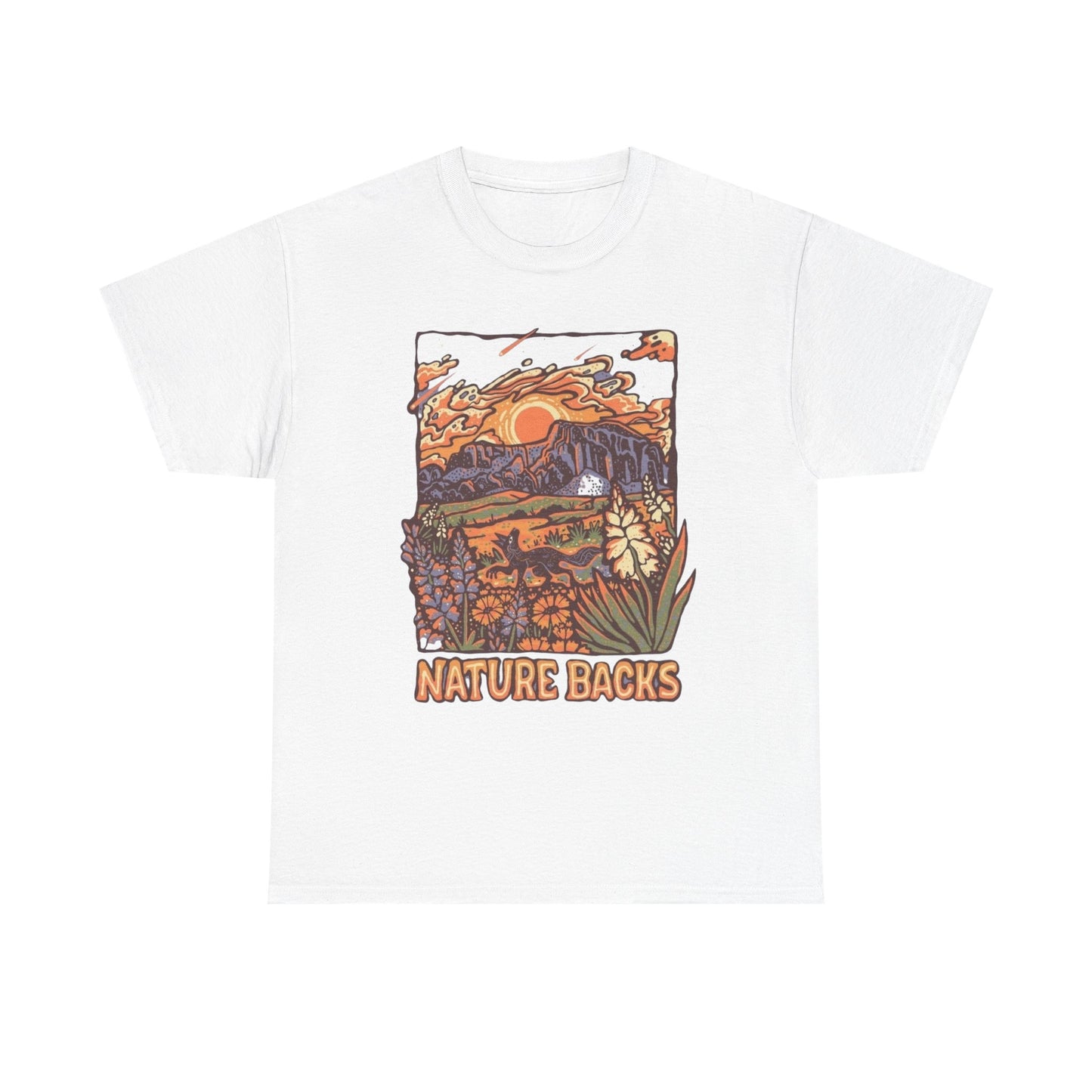 Nature Back Outdoors Graphic T Shirt Unisex Heavy Cotton Tee