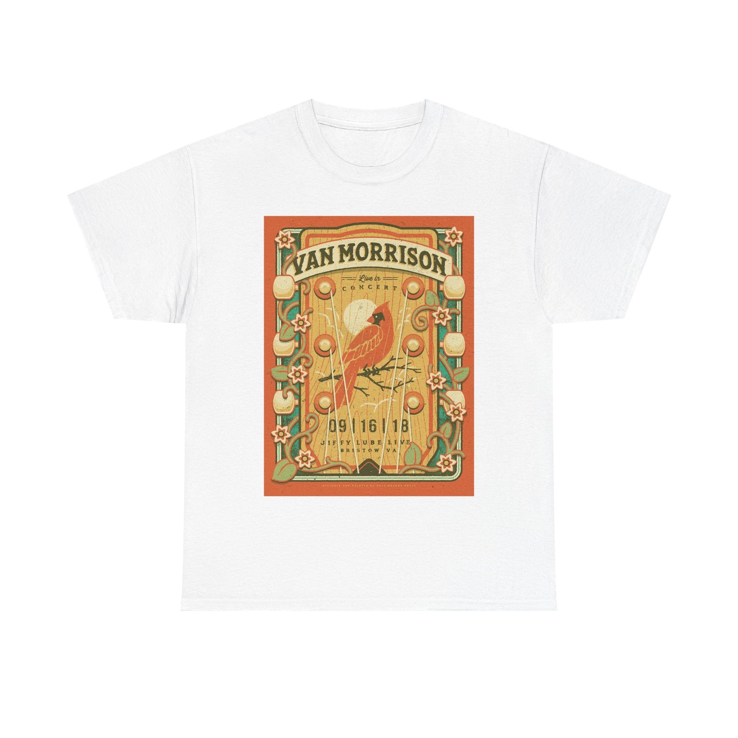 Van Morrison Tshirt Vintage rock classic Retro Poster merch Unisex Heavy Cotton