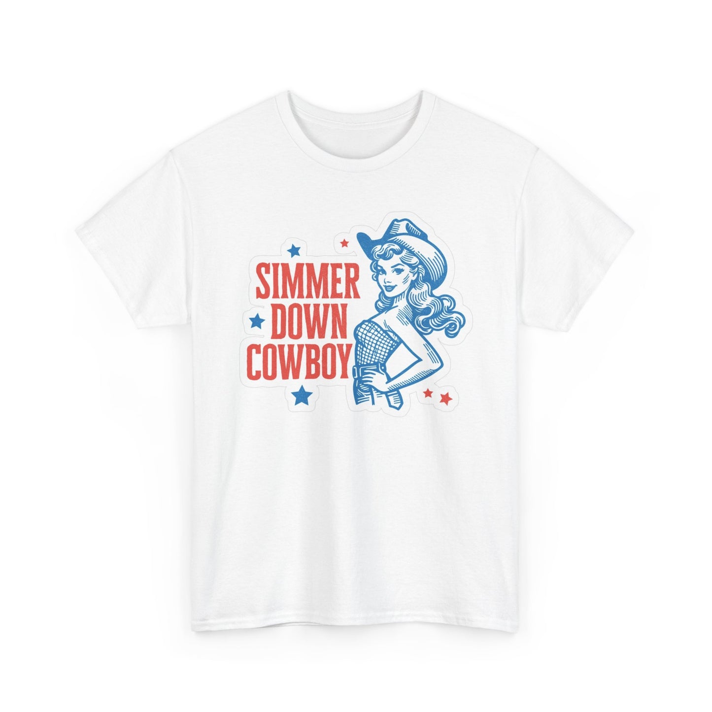 Simmer Down Cowboy Graphic T Shirt Women's Cotton Tee BRAND NEW