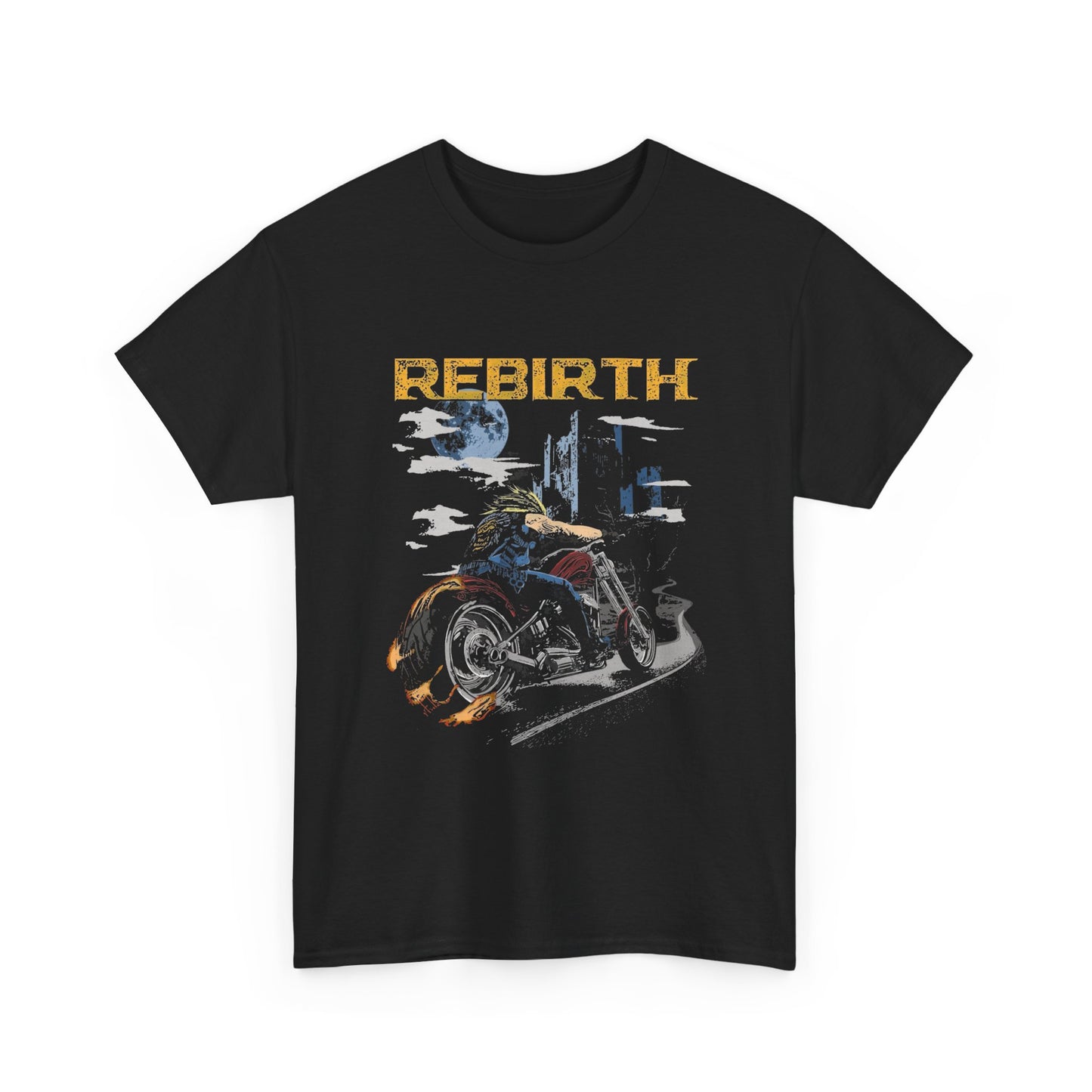 Rebirth VIntage Motorcycles Graphic T Shirt Unisex Heavy Cotton Tee NEW Gift