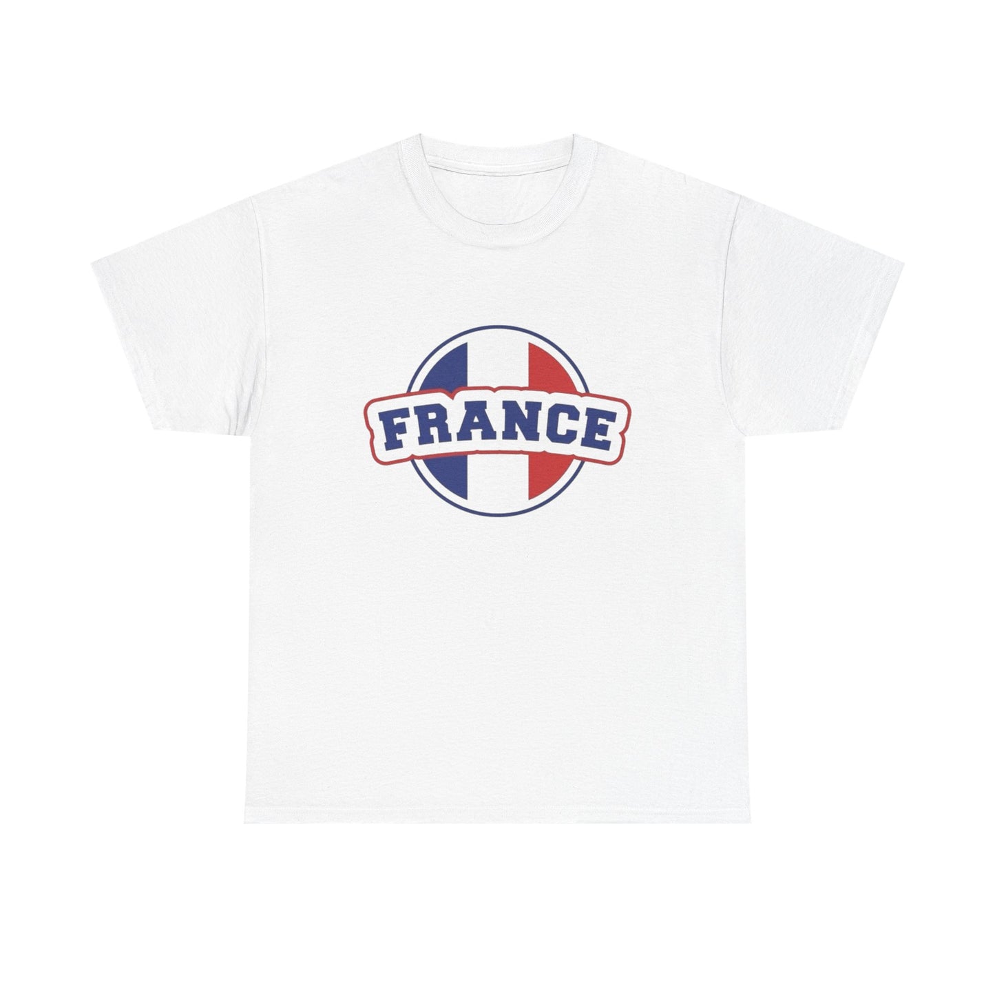 France Logo Flag Graphic T Shirt NEW GIFT Unisex Heavy Cotton Tee