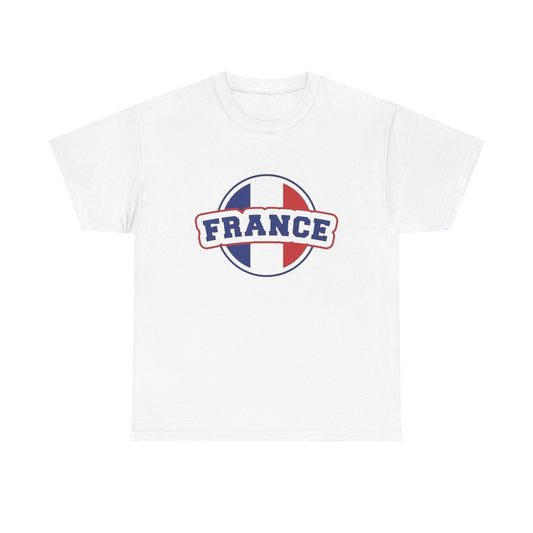 France Logo Flag Graphic T Shirt NEW GIFT Unisex Heavy Cotton Tee