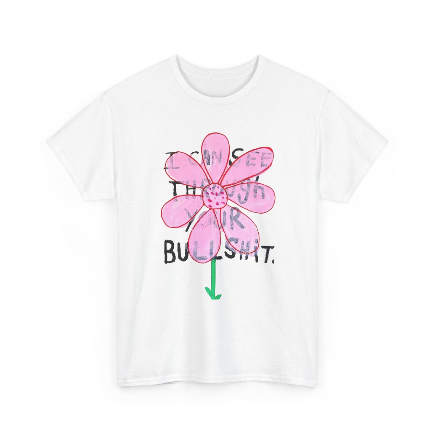 I Can See Through It Flowers Graphic T Shirt Unisex Heavy Cotton Gift Vintage