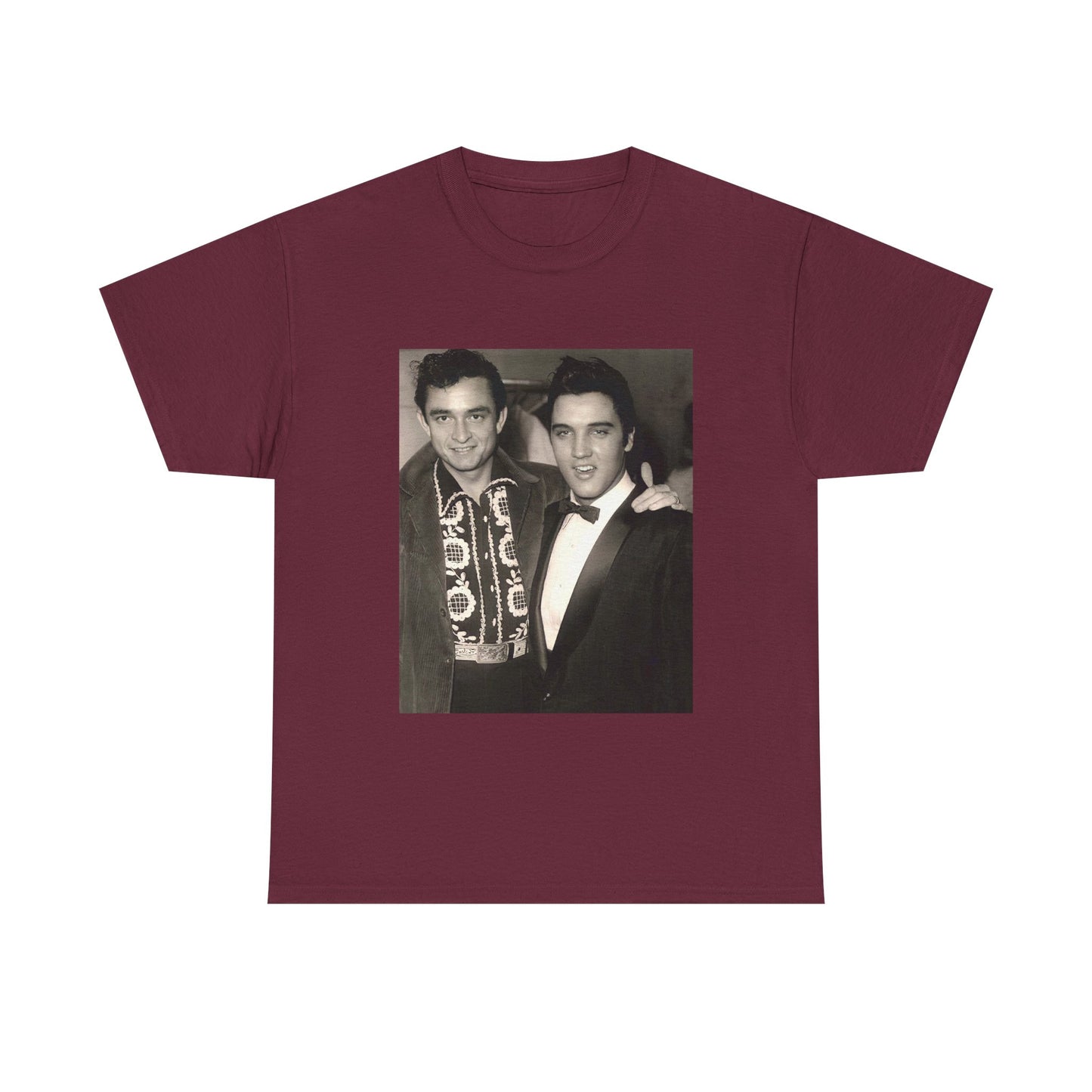Elvis And Johnny cash shirt vintage graphic art black and white Heavy Cotton