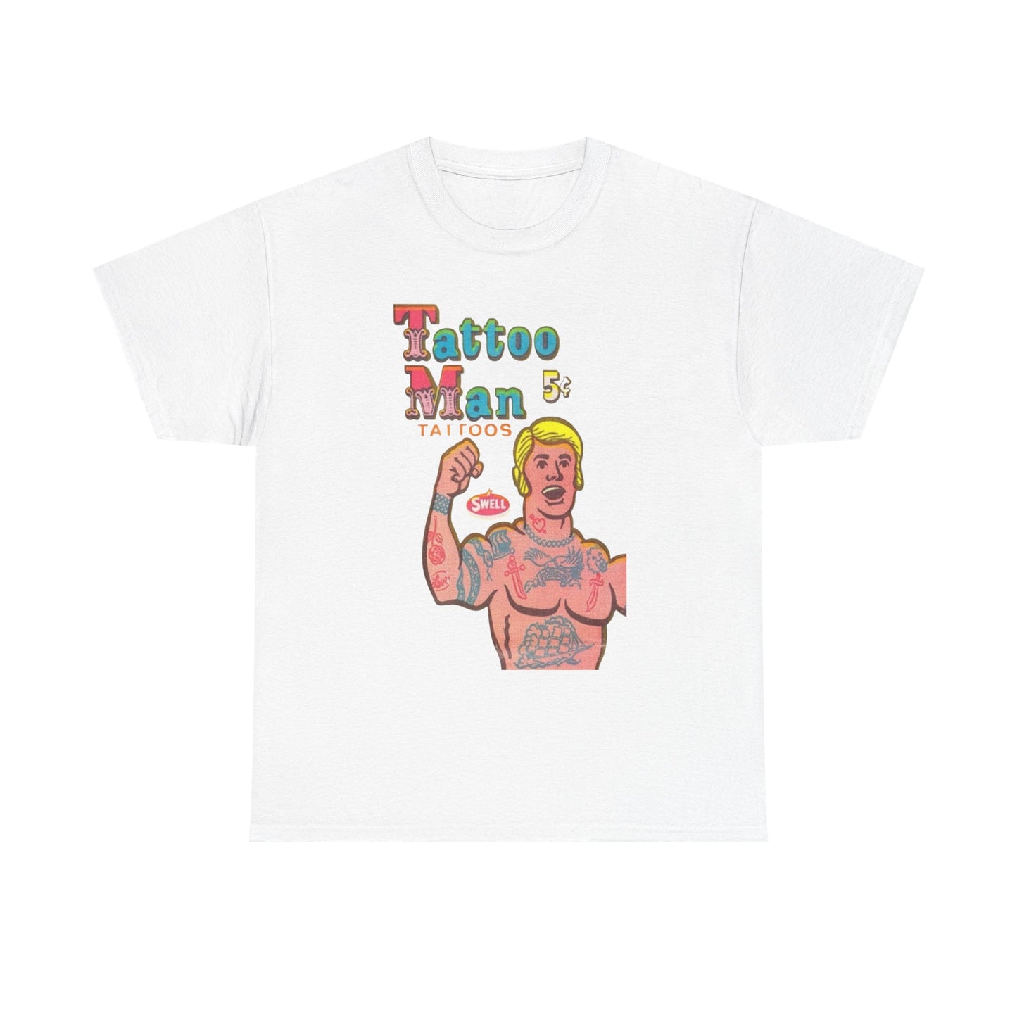 Tattoo Man Vintage T Shirt Graphic Unisex Heavy Cotton Tee NEW GIFT