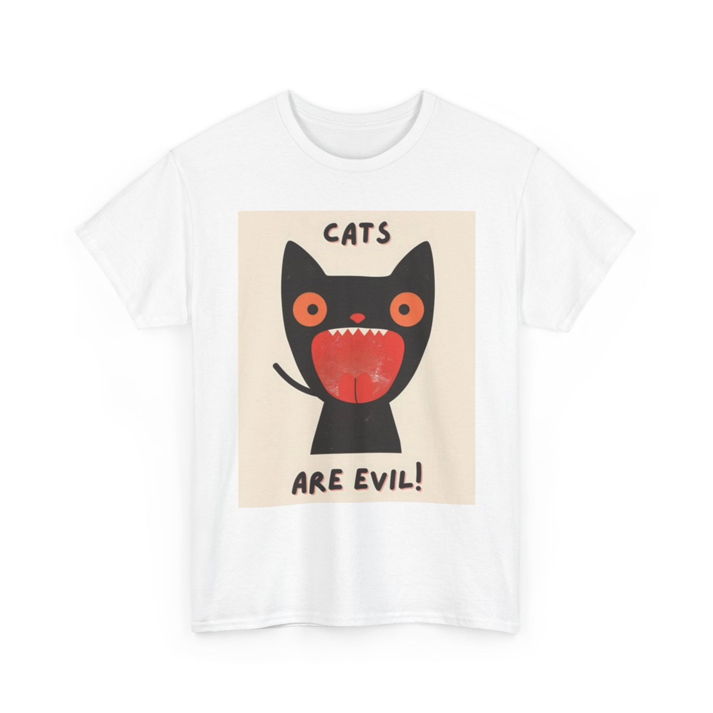 Cats Are Evil Graphic T Shirt Funny kittens Poster Unisex Heavy Cotton Tee
