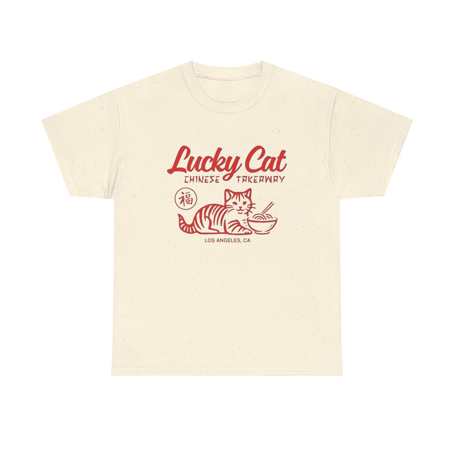 Lucky Cat Chinese Takeaway Graphic T Shirt NEW ADULT TEE Cotton