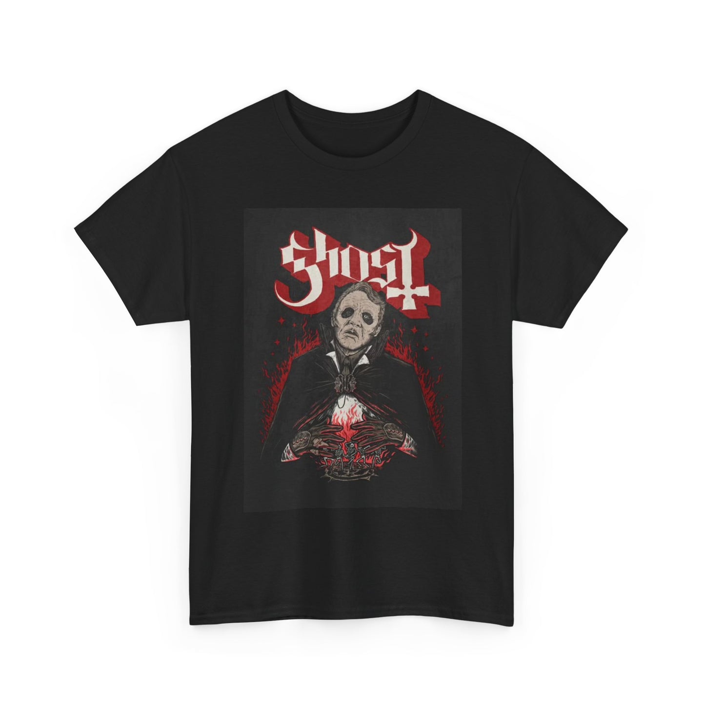 Ghost T-shirt rock band here’s papa metal vintage graphic Unisex Heavy Cotton