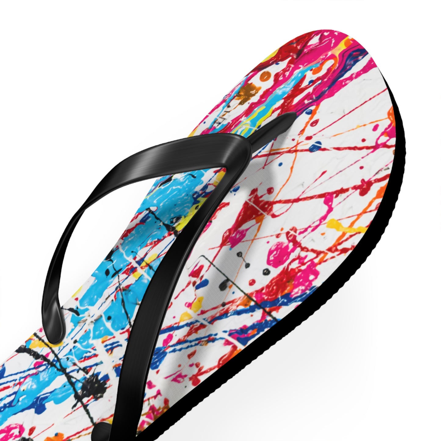Waves And Sun Sandals Paint Splatter Summer Flip Flops Slides BRAND NEW