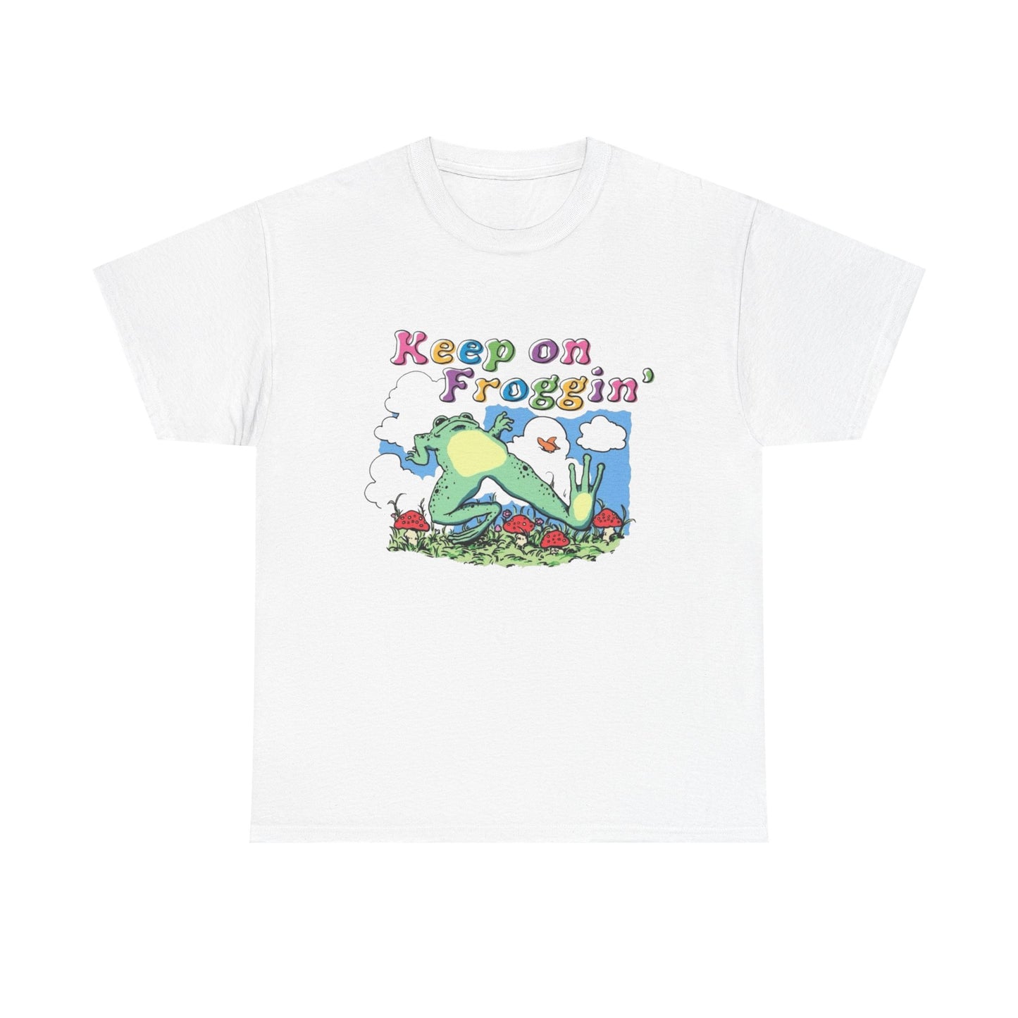 Keep on Froggin' Frog Illustration Tee | Retro Cute Frog Graphic