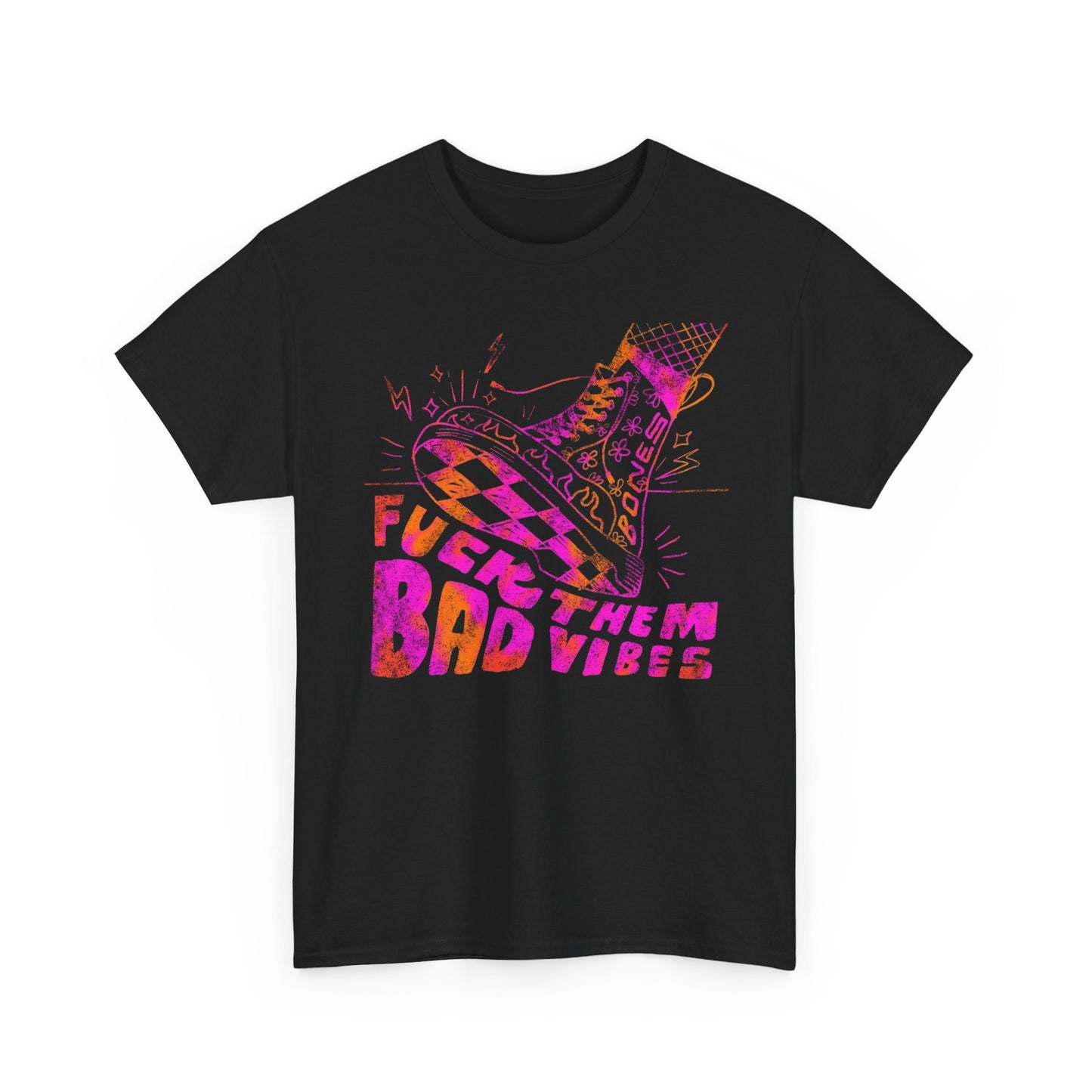 No Bad Vibes Graphic T-Shirt Unisex Heavy Cotton Tee Gift
