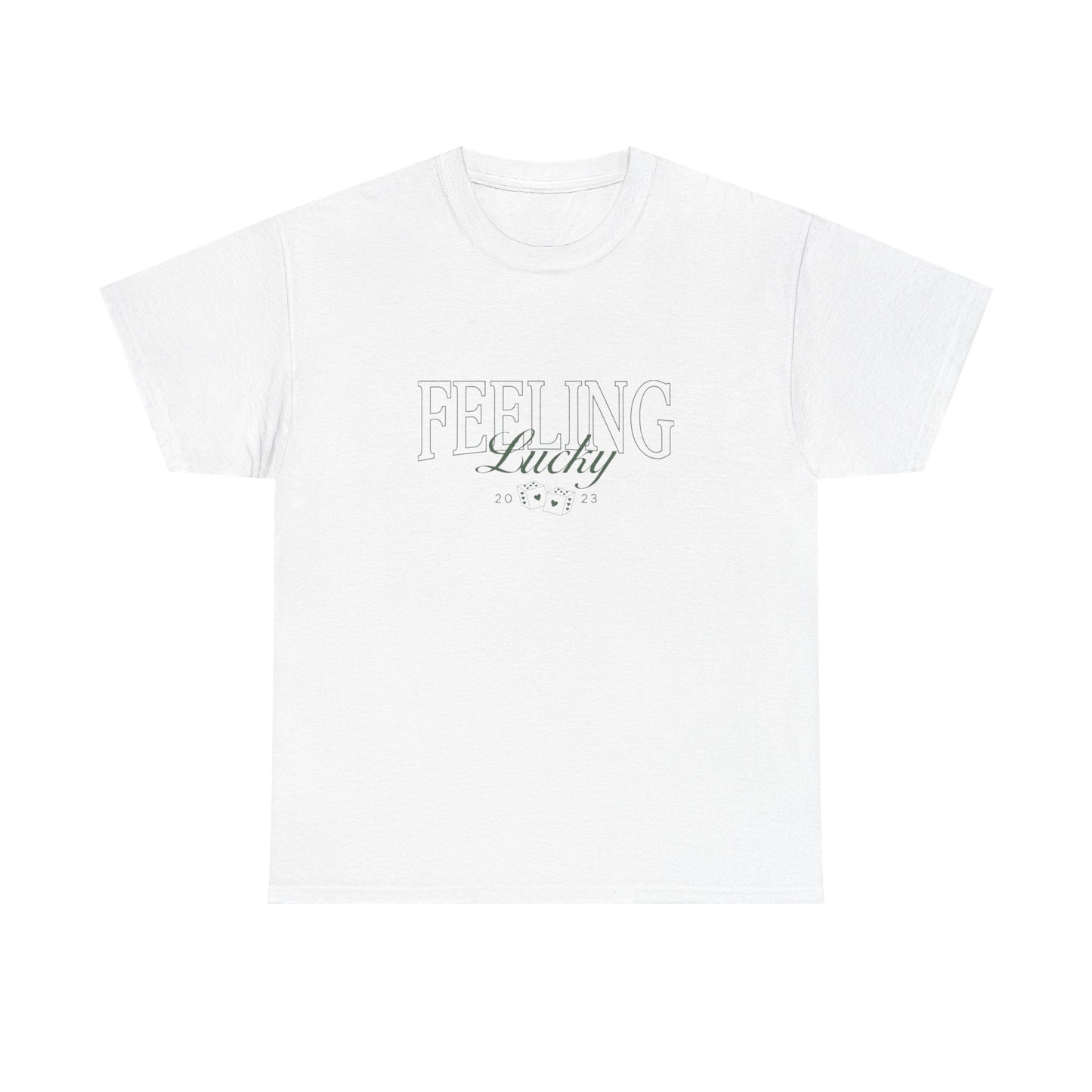 Feeling Lucky Graphic T Shirt NEW Unisex Heavy Cotton Tee
