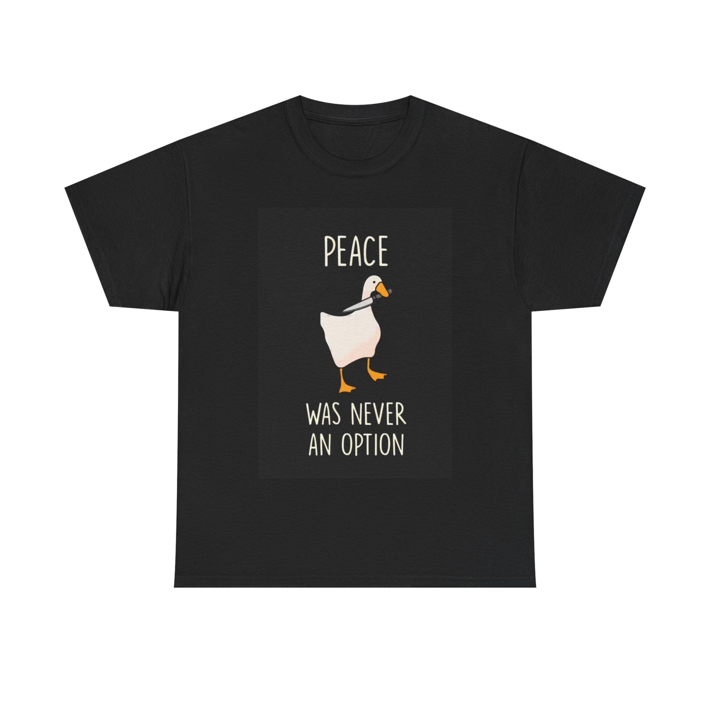Funny Duck Tshirt Peace was never an Option Gift Uncle Unisex Heavy Cotton Tee