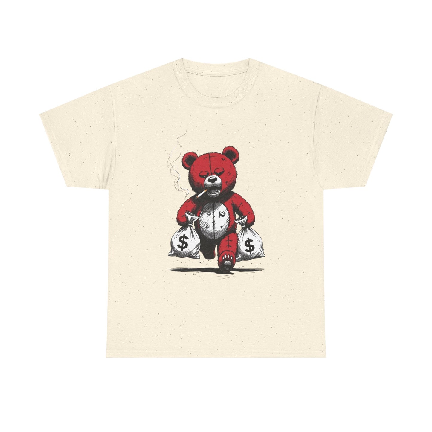Teddy Bear Money Bags Graphic T Shirt NEW Unisex Heavy Cotton Tee
