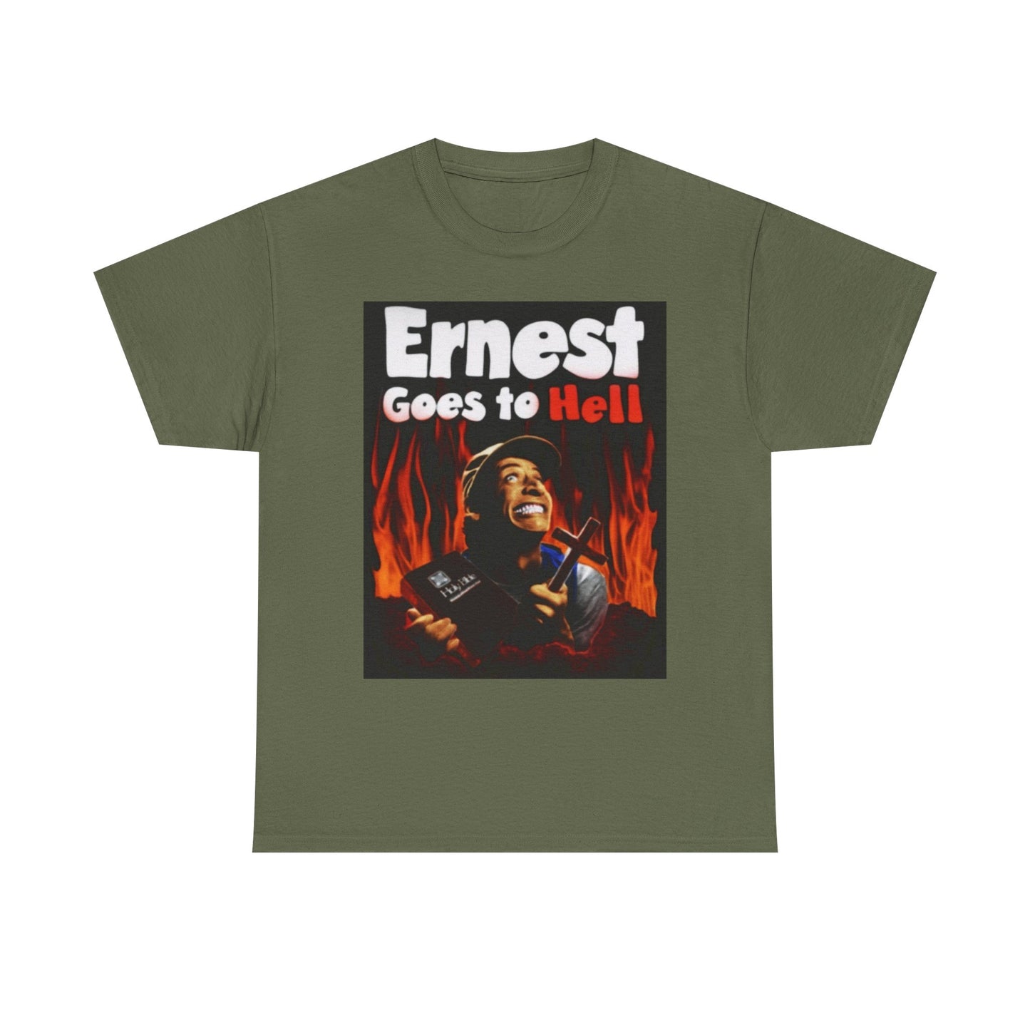 Ernest Goes To Hell Graphic T Shirt Funny Vintage Poster Unisex Heavy Cotton Tee