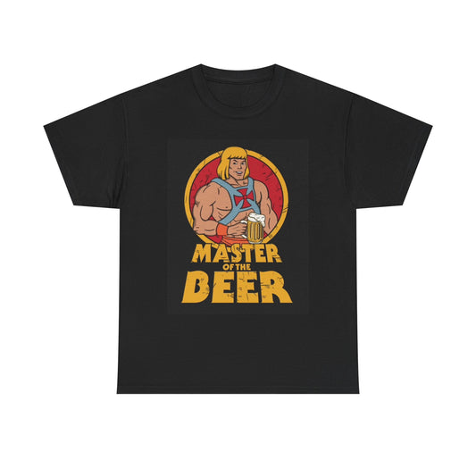Master Of The Universe Beer T Shirt Funny Retro Cartoon Unisex Heavy Cotton Tee