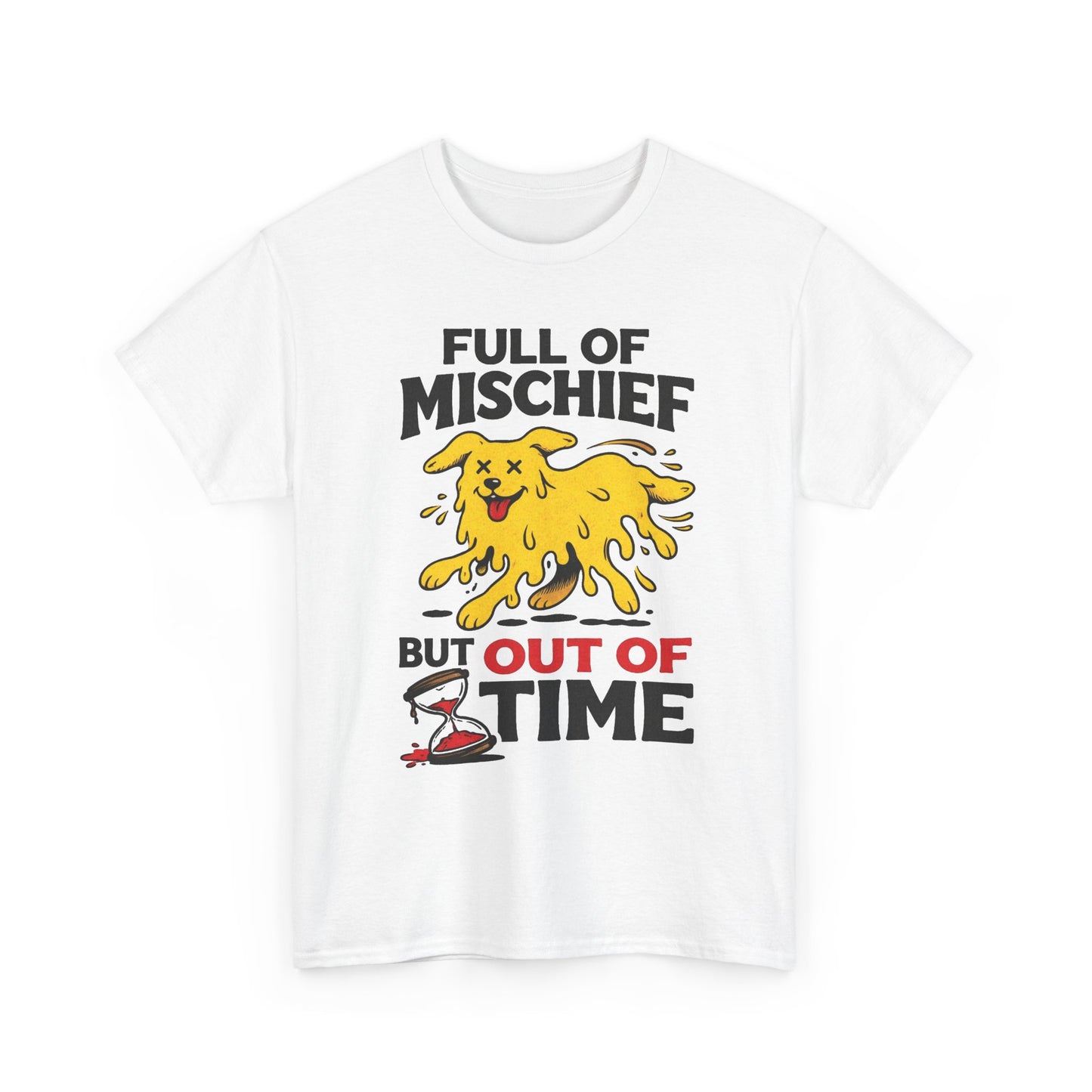 Full Of Mischief Funny Dog Graphic T Shirt Men's Heavy Cotton Tee