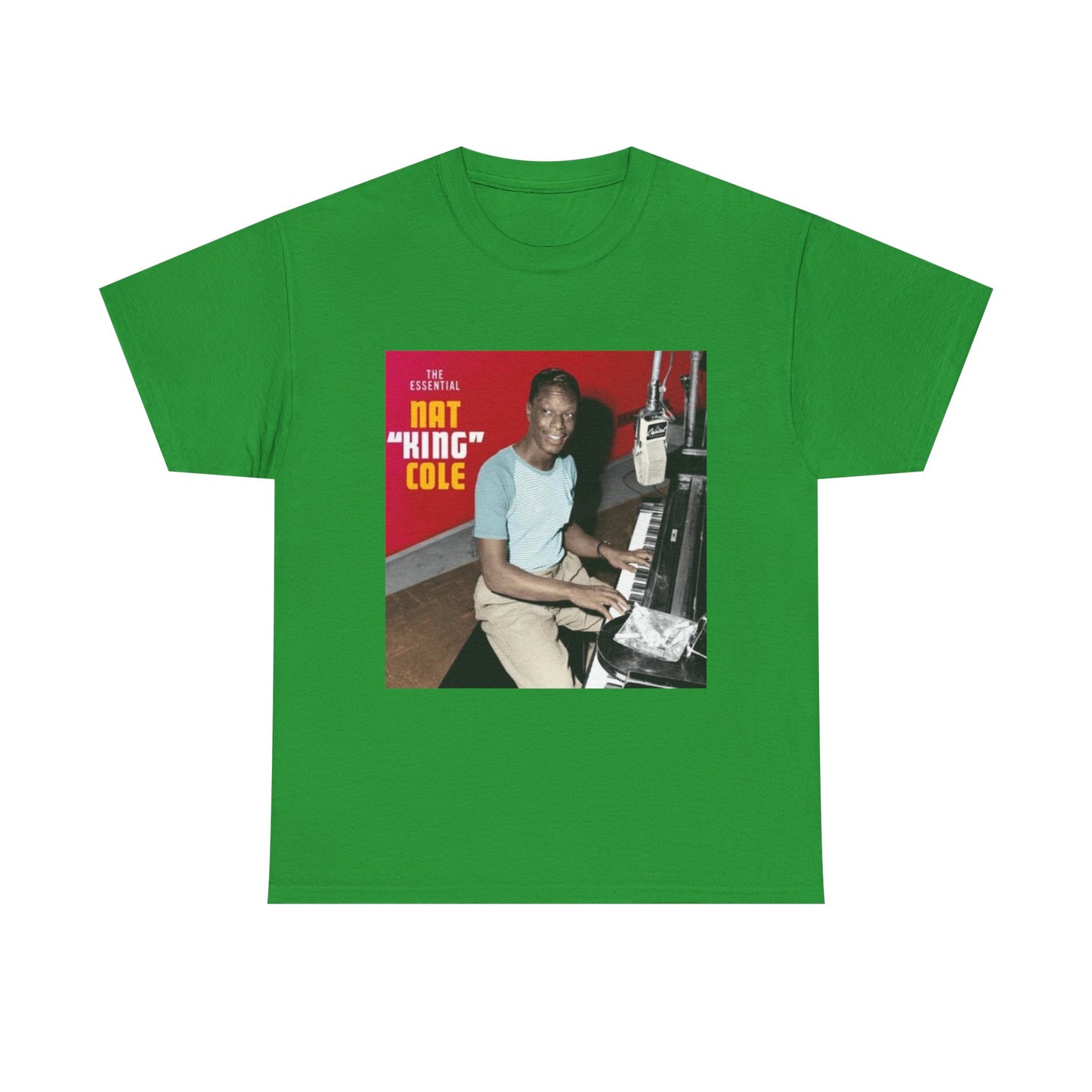 Nat King Cole Tshirt Vintage Piano Concert Poster retro Unisex Heavy Cotton Tee