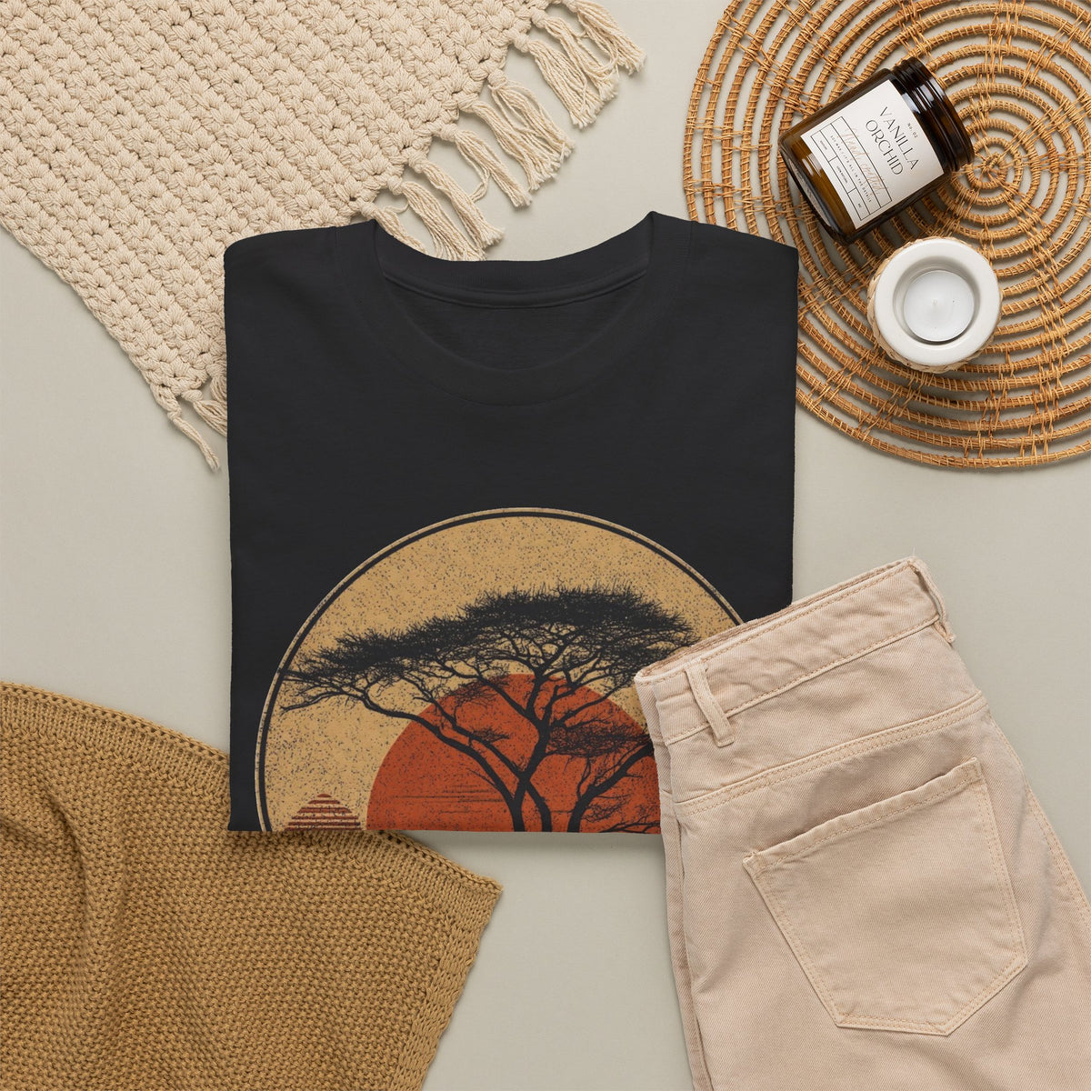 Kenya Sunset Acacia Tree T-Shirt Men's Graphic Tee