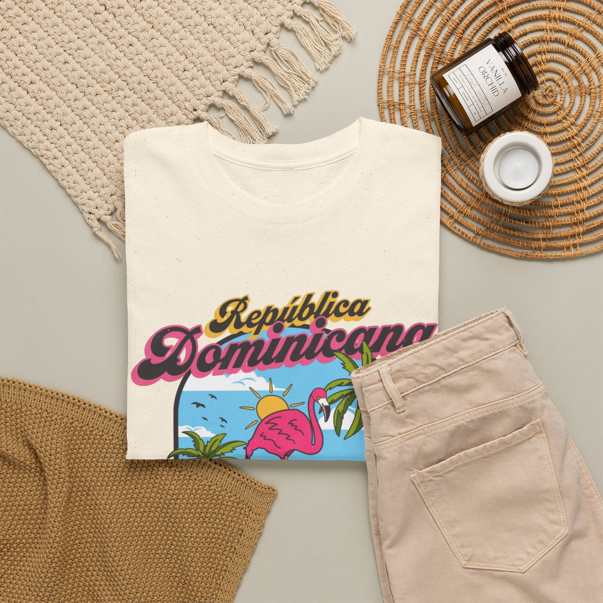 Dominican Republic T-Shirt Retro Graphic Men's Heavy Cotton Tee