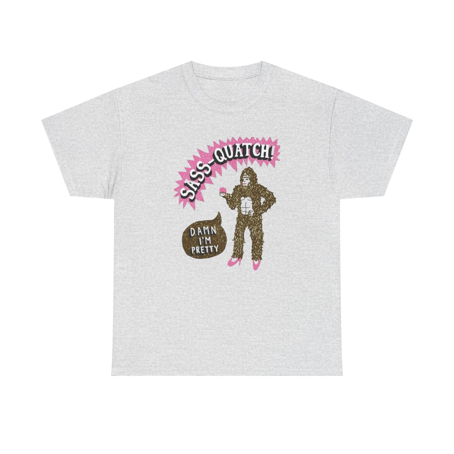 Funny Sassy Sasquatch Graphic T Shirt Women's Heavy Cotton Tee