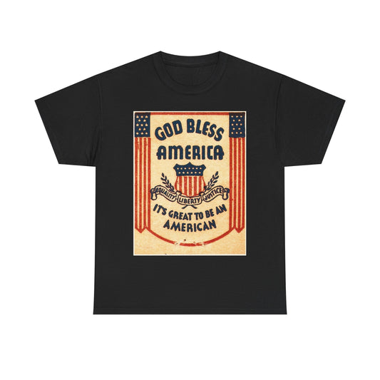 God Bless America Graphic T Shirt Unisex Heavy Cotton Tee GIFT