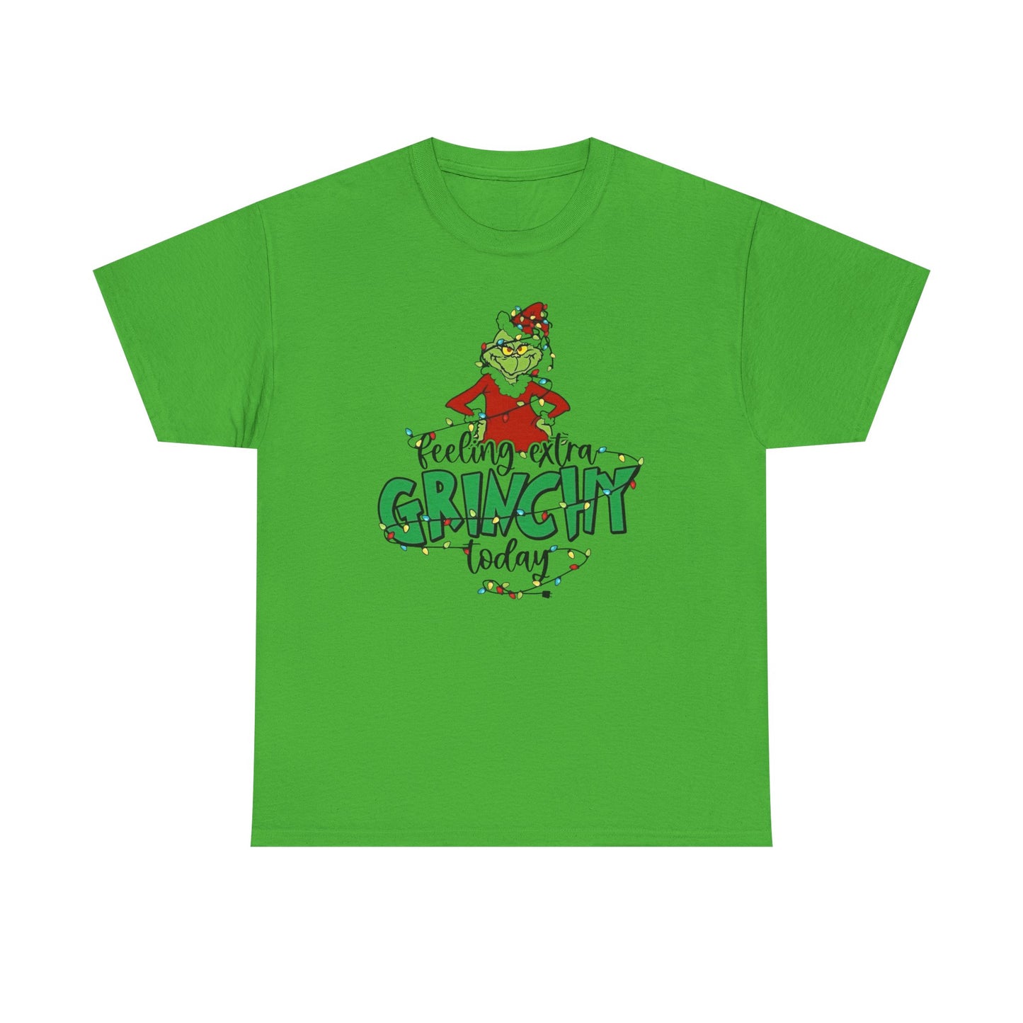 Feeling Extra Grinchy Christmas Graphic T Shirt Unisex NEW Heavy Cotton Tee