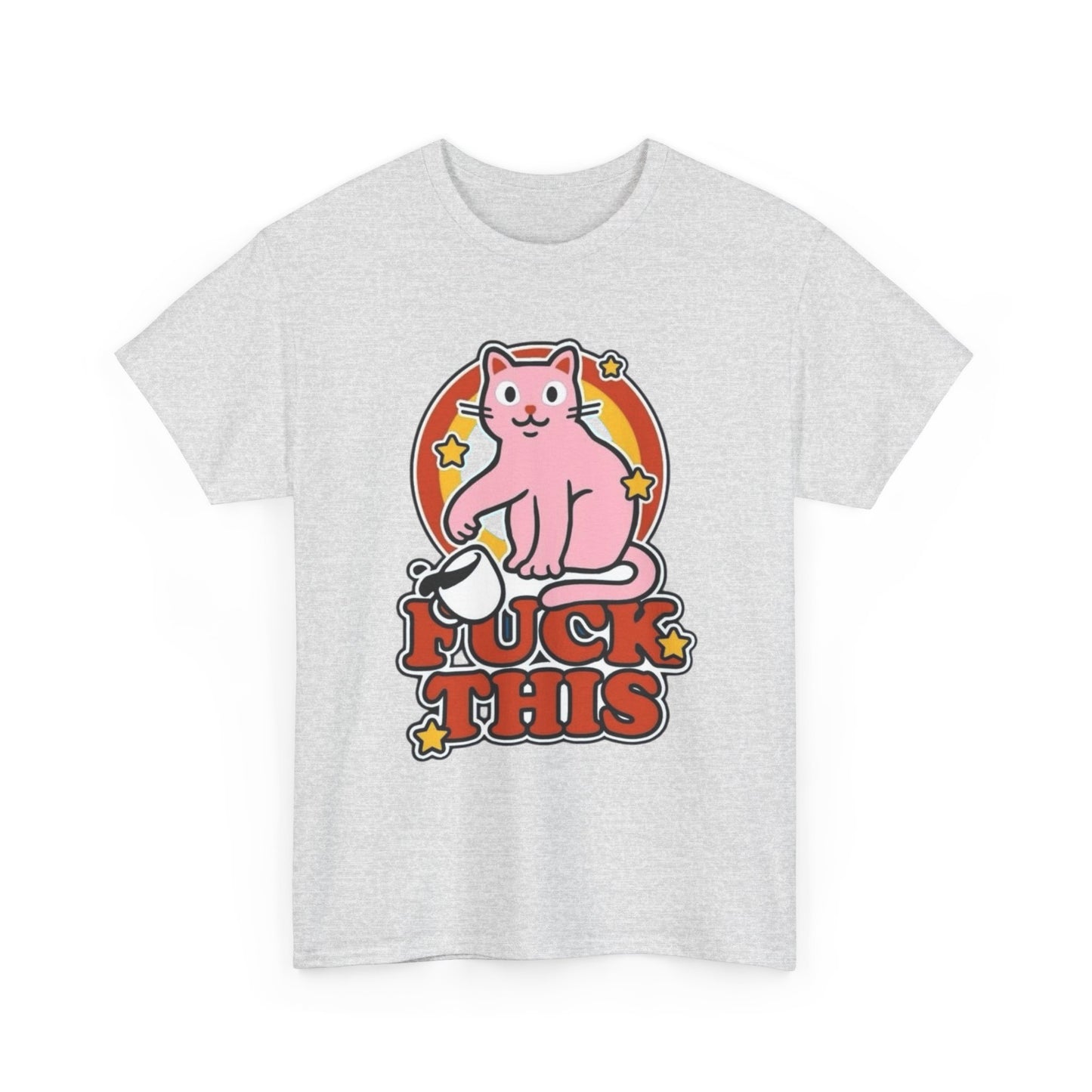 Funny Cat Graphic T-Shirt Men's Women's Heavy Cotton Tee NEW GIFT