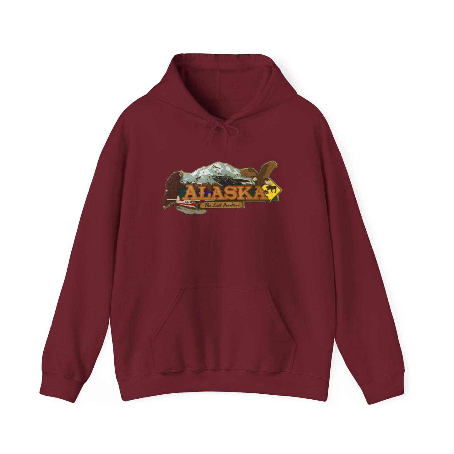 Alaska The Last Frontier Graphic Hoodie  Unisex Heavy Blend™ Hooded Sweatshirt