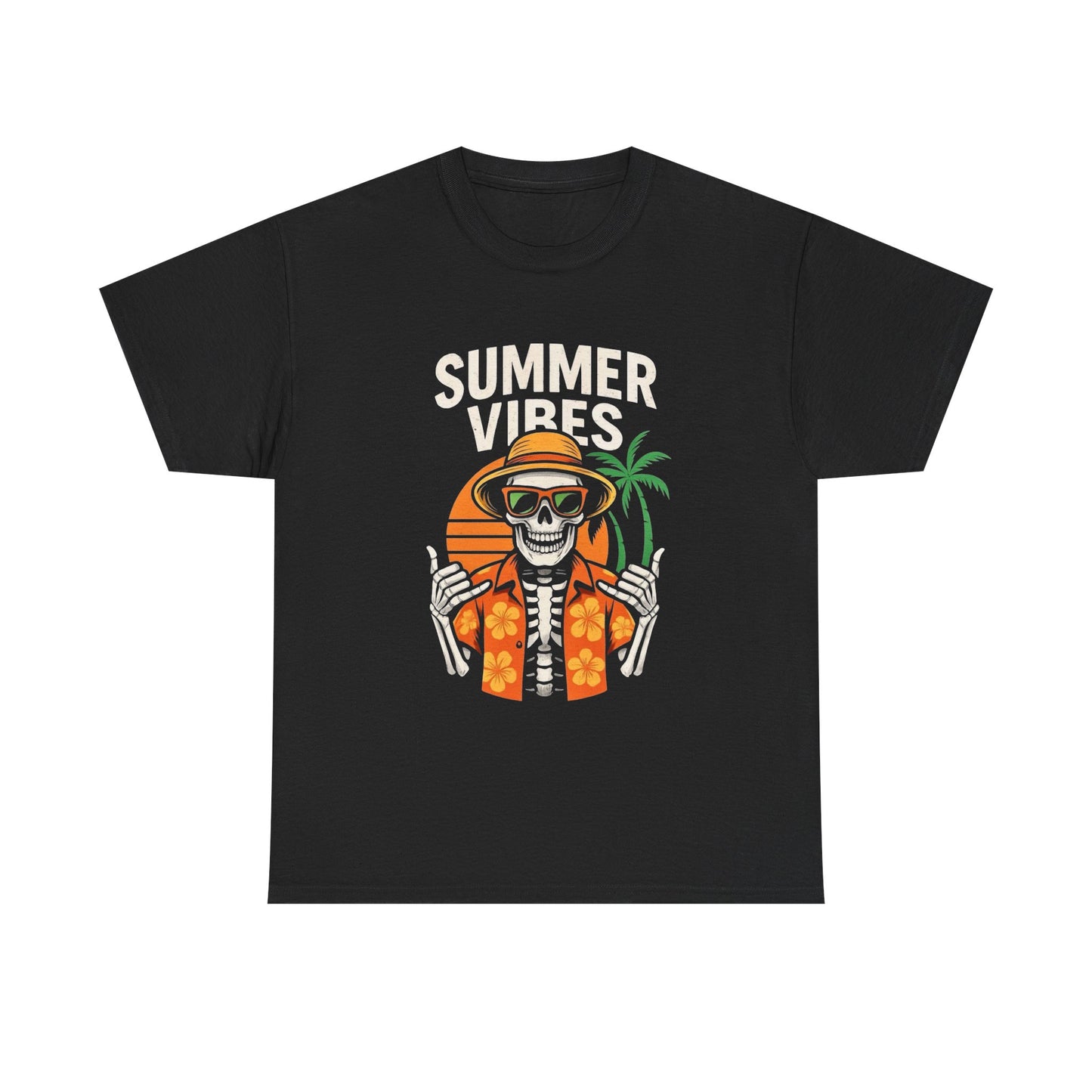 Summer Vibes Graphic T Shirt Unisex Heavy Cotton Tee Gift New