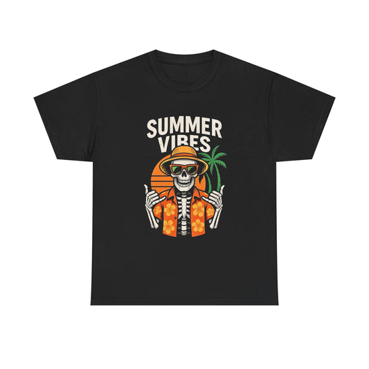 Summer Vibes Graphic T Shirt Unisex Heavy Cotton Tee Gift New