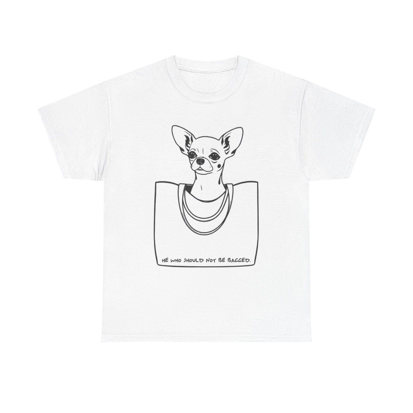 Chihuahua Graphic T Shirt Funny Dog Picture Purse   Unisex Heavy Cotton Tee