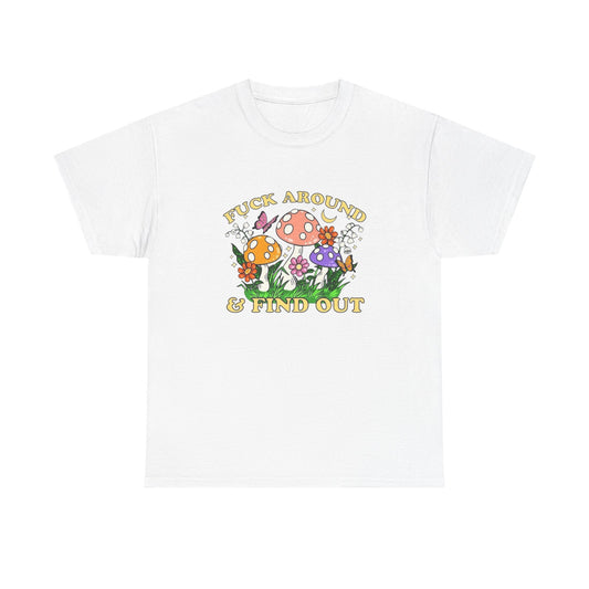 Funny Mushroom Trip Graphic T Shirt Unisex Heavy Cotton Tee